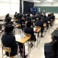 We went to Tatsuno Kita High School for a delivery lecture.